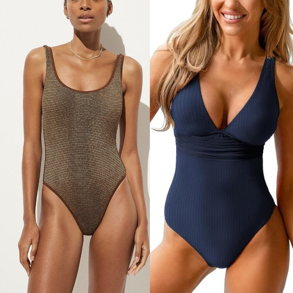 NWT J. Crew & Cupshe Lot of 2 One Piece Swimsuits 1-PC Bathingsuit BUNDLE Sz S 4